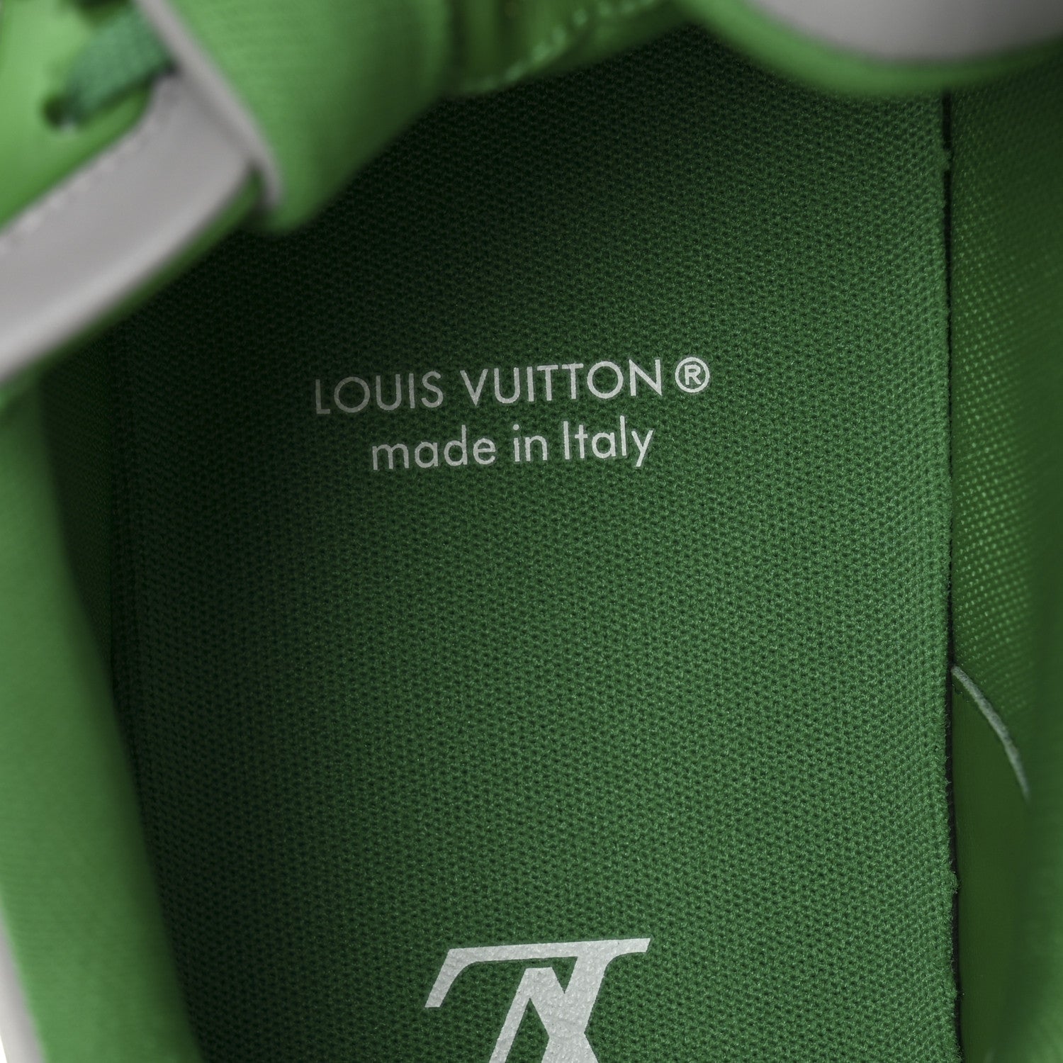 Louis Vuitton Calfskin Epi Mens LV Trainer Sneakers 11 Green Grey 8 of 9