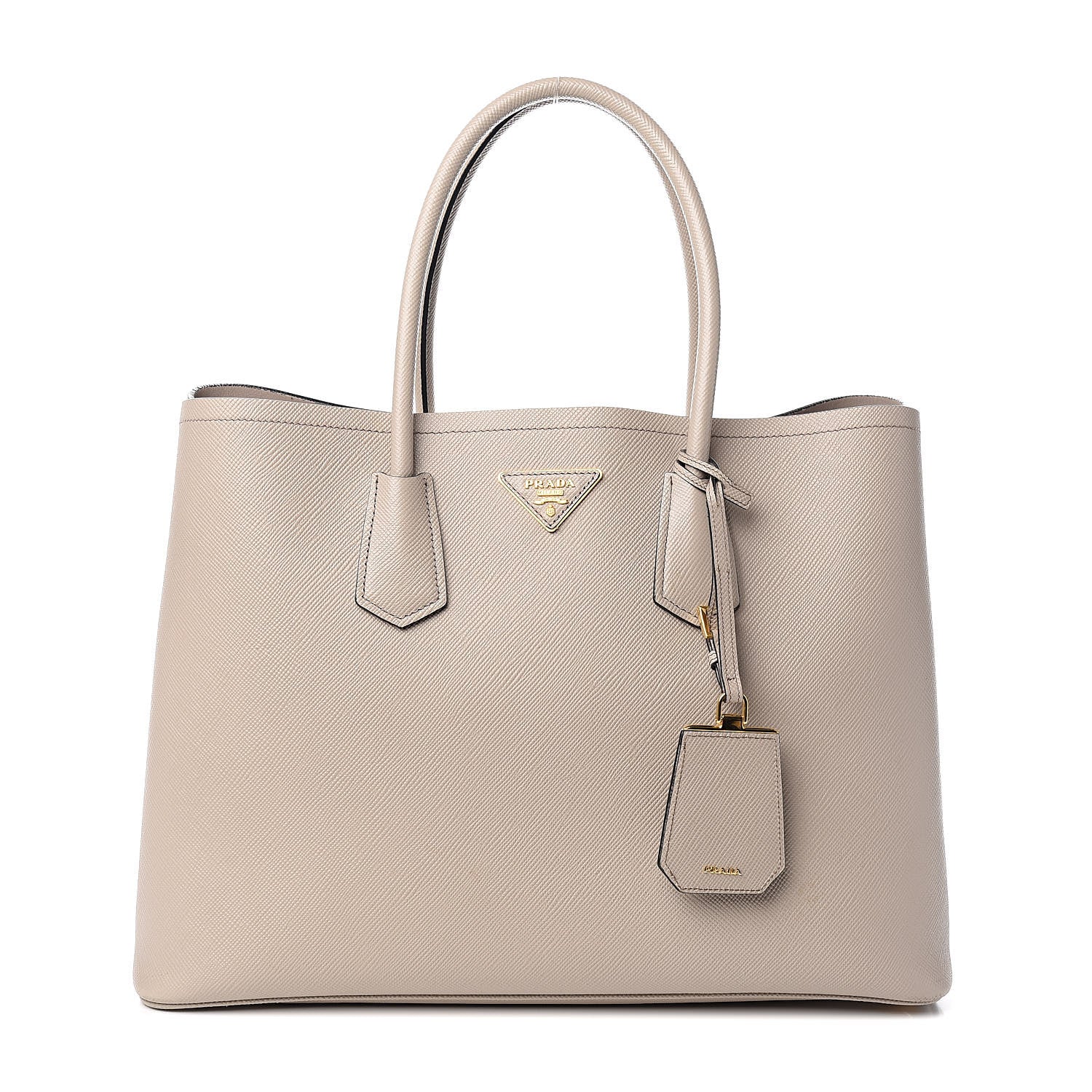Prada Saffiano Cuir Large Double Bag Pomice 1 of 14