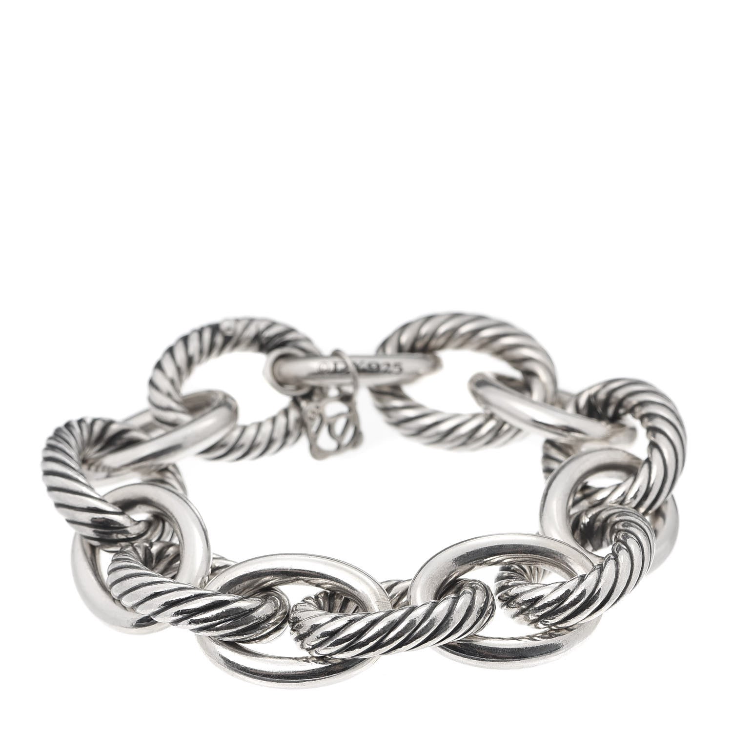 David Yurman Sterling Silver 17mm Extra Large Oval Link Bracelet 1 of 4