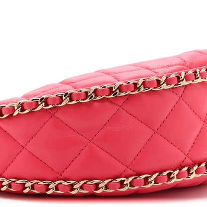 Chanel Lambskin Quilted Small Hobo Bag Pink 9 of 10
