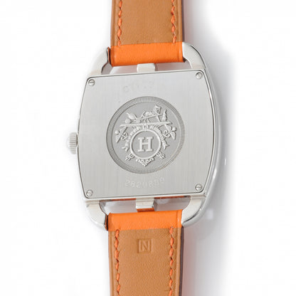 Hermes Stainless Steel Swift 33mm Cape Cod Tonneau Quartz Watch Orange 3 of 6