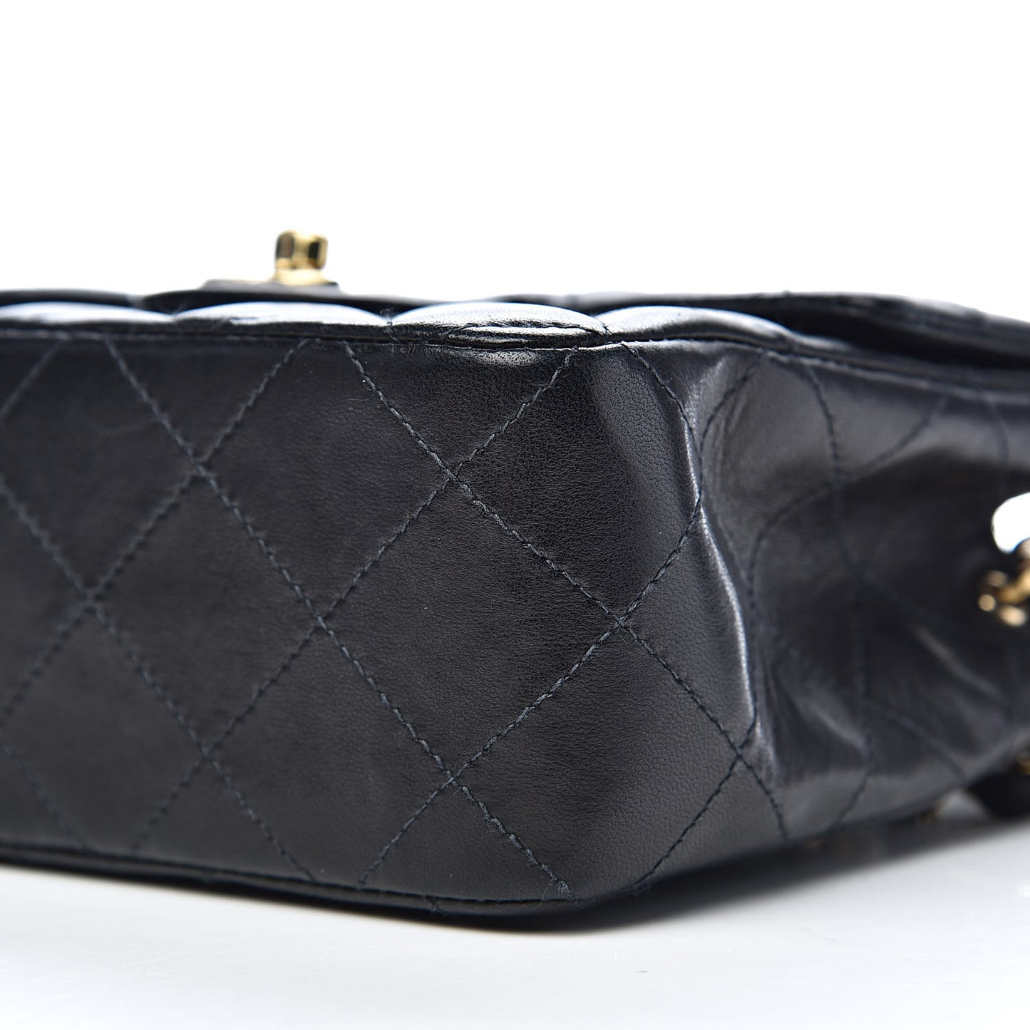 Lambskin Quilted Mini Square Flap Black