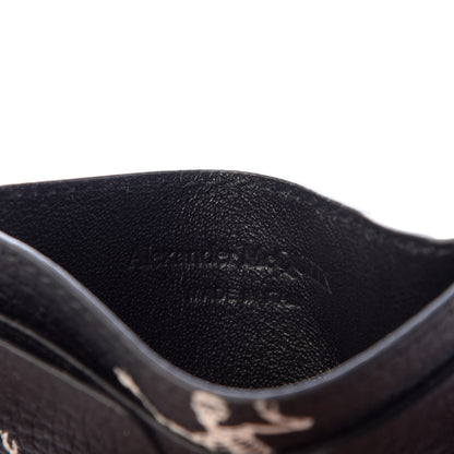 Alexander McQueen Calfskin Dancing Skeleton Card Holder Black 5 of 6