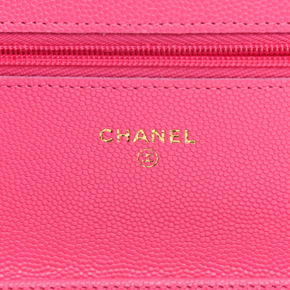 Chanel Caviar Quilted Wallet On Chain WOC Fuchsia 6 of 13