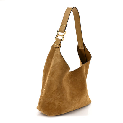 Chloe Suede Calfskin Small Marcie Hobo Bag Gold Khaki 3 of 10