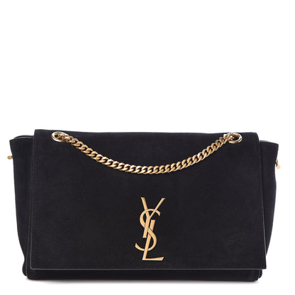 Saint Laurent Smooth Calfskin Suede Medium Reversible Monogram Kate Satchel Black 1 of 19