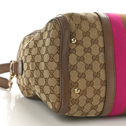 Gucci Monogram Vintage Web Medium Boston Purple Brown 9 of 13