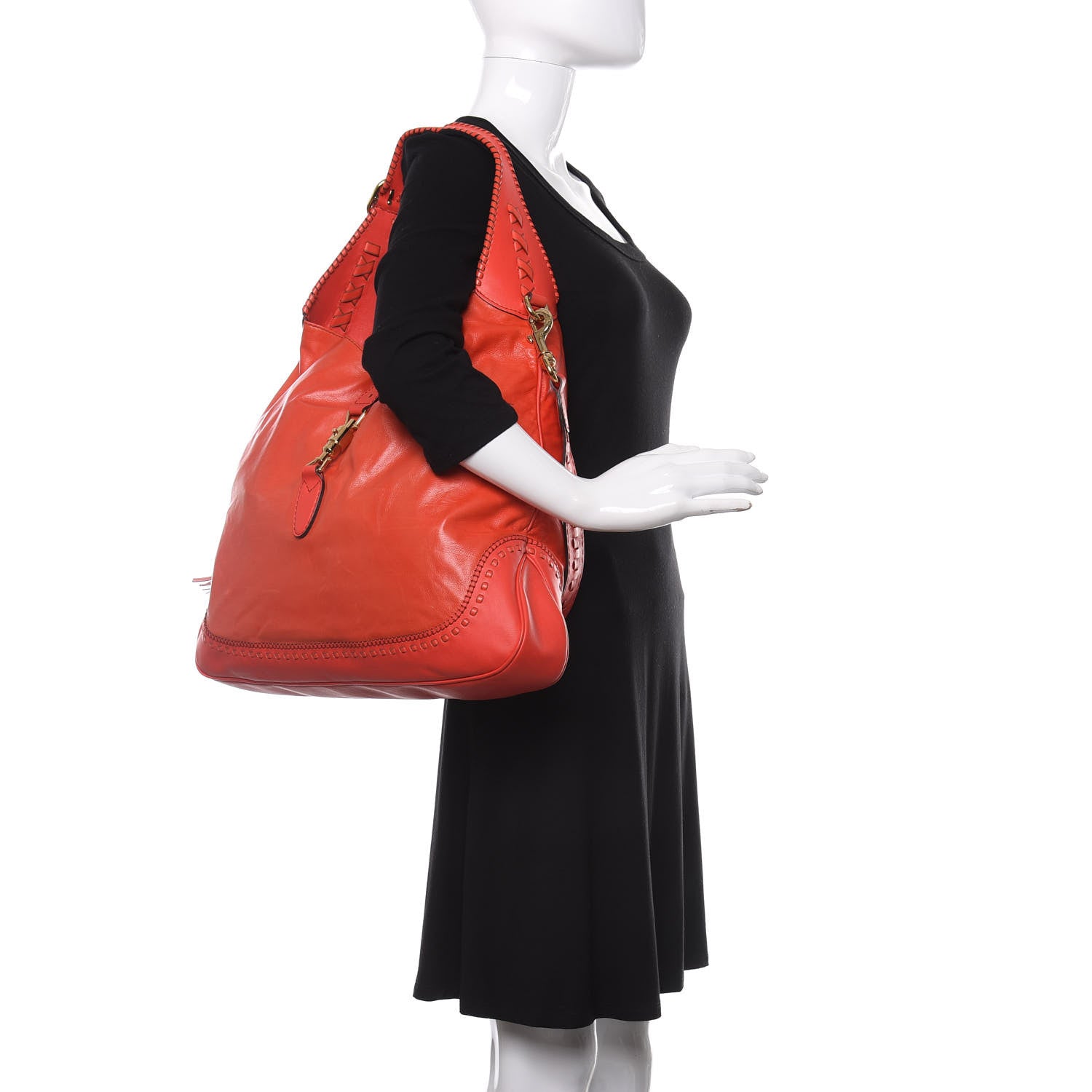 Gucci Calfskin Large New Jackie Hobo Red 2 of 9