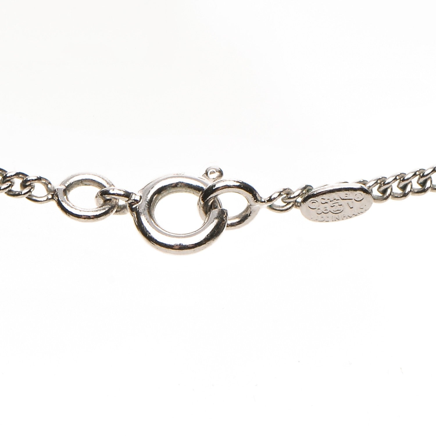 Chanel Crystal Timeless CC Necklace Silver 5 of 5