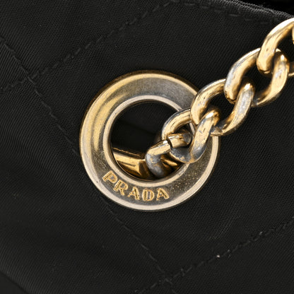 Prada Tessuto Nylon Chain Shoulder Bag Black 13 of 13