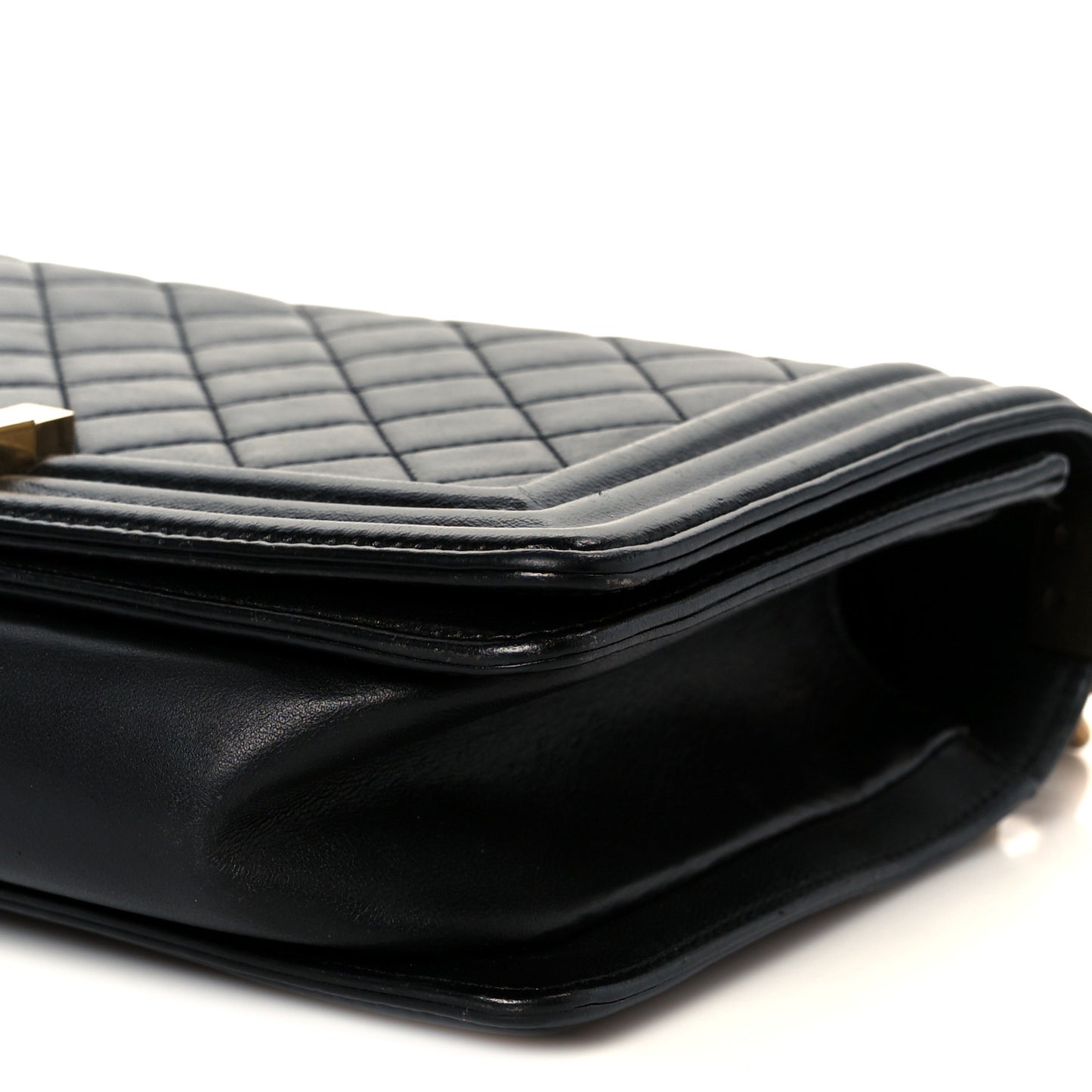 Lambskin Quilted Medium Boy Flap Black