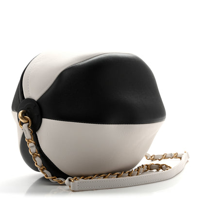 Chanel Calfskin Coco Beach Ball Bag White Black 3 of 12