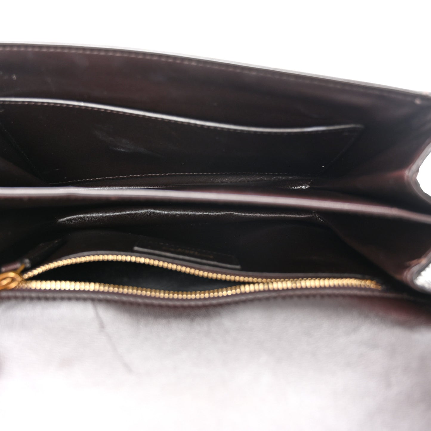 Shiny Crocodile Embossed Calfskin Le Maillon Satchel Coffee