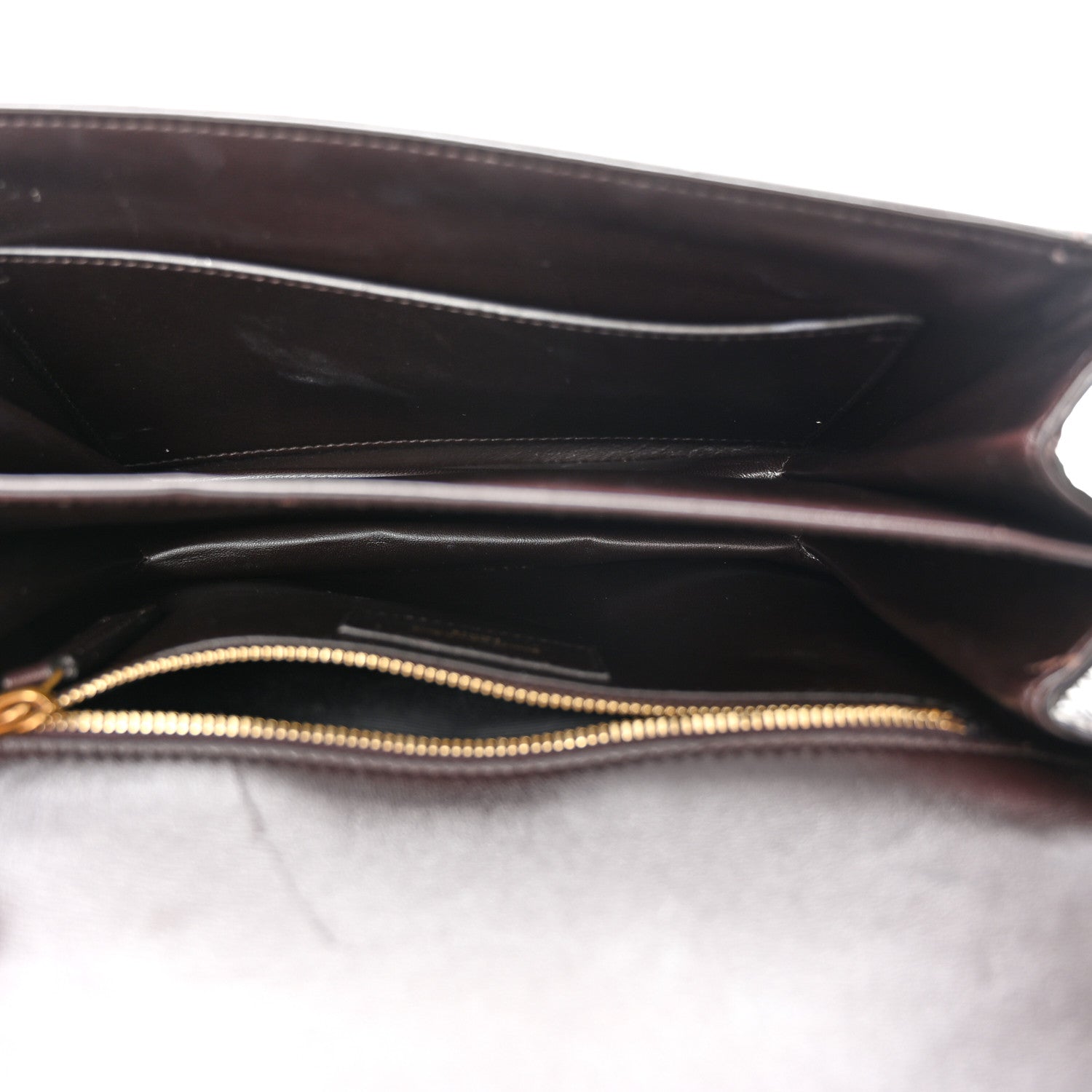 Saint Laurent Shiny Crocodile Embossed Calfskin Le Maillon Satchel Coffee 5 of 11