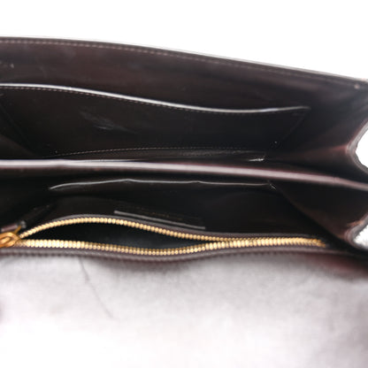 Saint Laurent Shiny Crocodile Embossed Calfskin Le Maillon Satchel Coffee 5 of 11