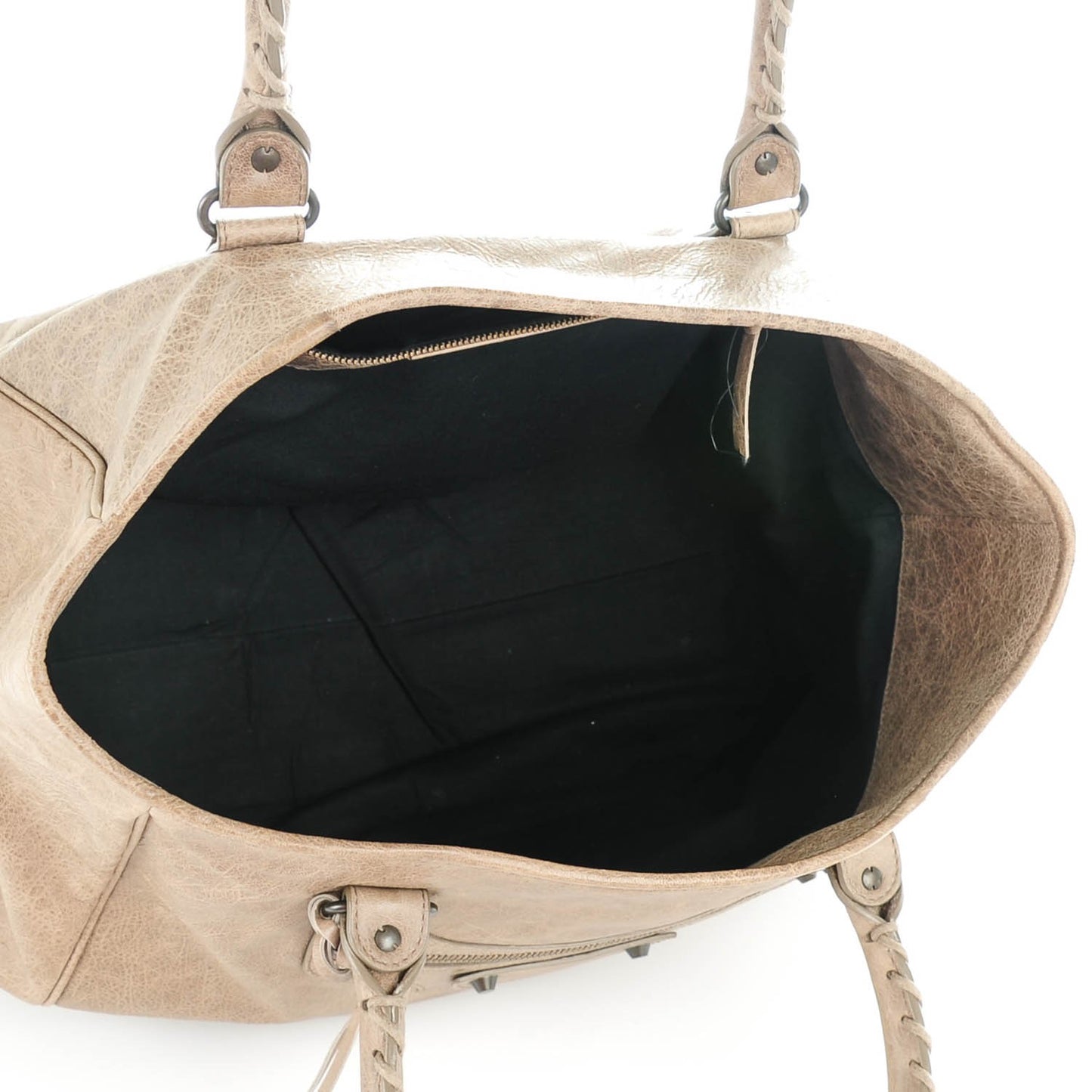 Agneau Classic Hardware Large Sunday Tote Gris Poivre
