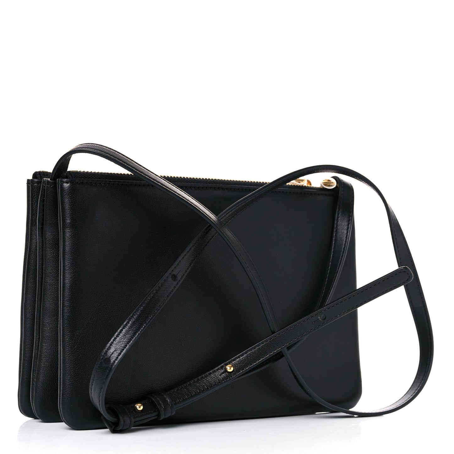 Lambskin Small Trio Crossbody Bag Black