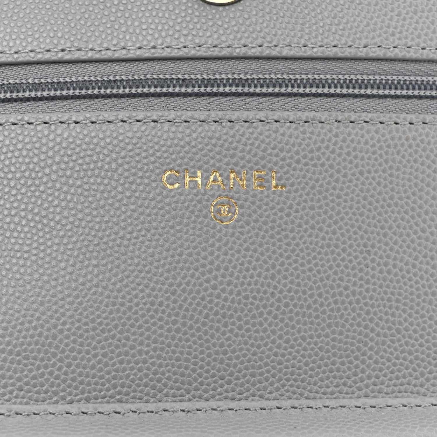 Chanel Caviar Quilted Textured CC Wallet On Chain WOC Grey 6 of 11