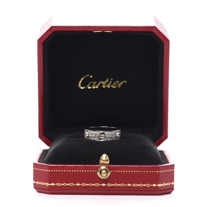Cartier 18K White Gold Diamond 5mm LOVE Wedding Paved Band Ring 52 6 6 of 6