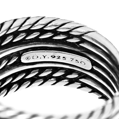 David Yurman Sterling Silver 18K Yellow Gold Double X Crossover Ring 53 6.25 5 of 5