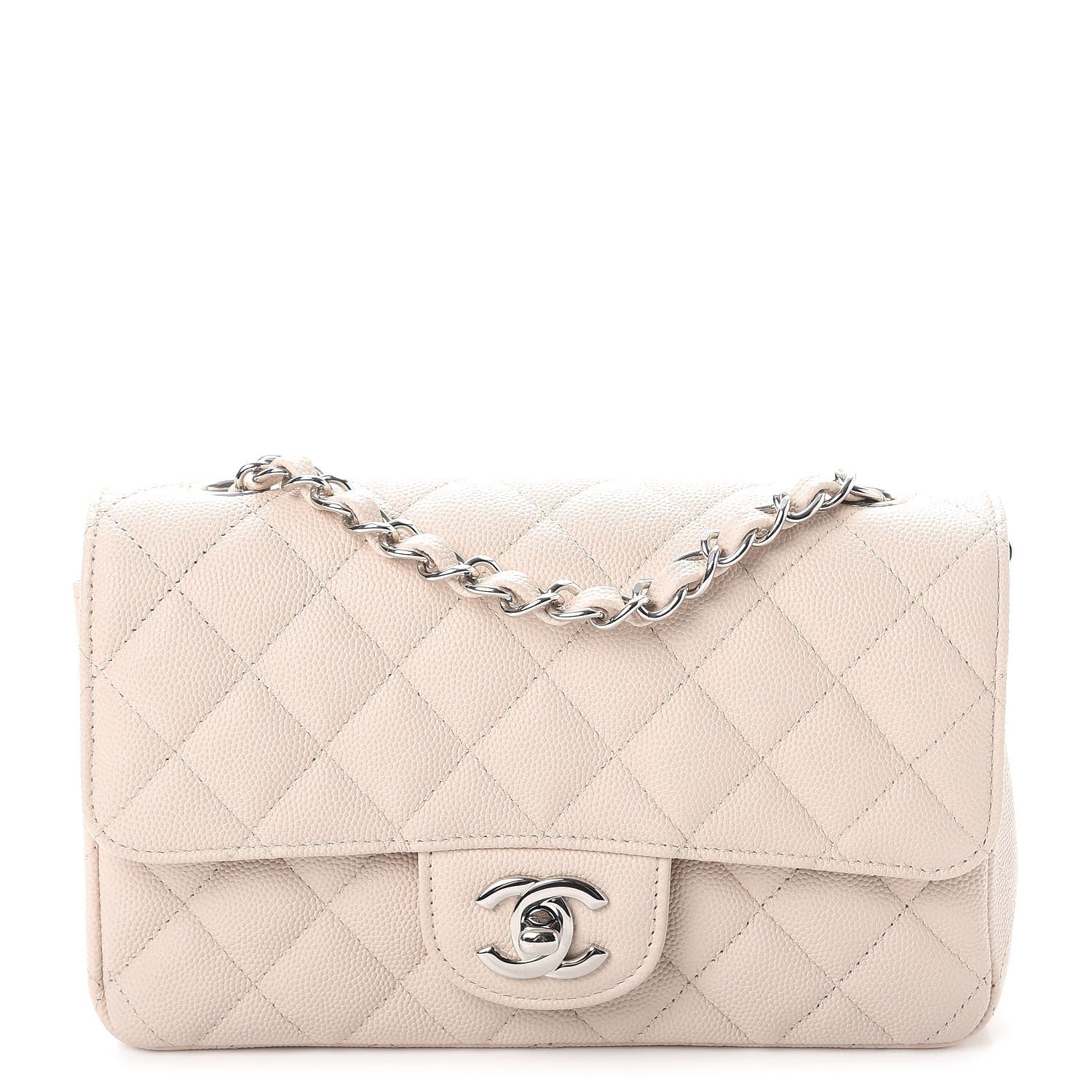 Chanel Caviar Quilted Mini Rectangular Flap Light Beige 1 of 8