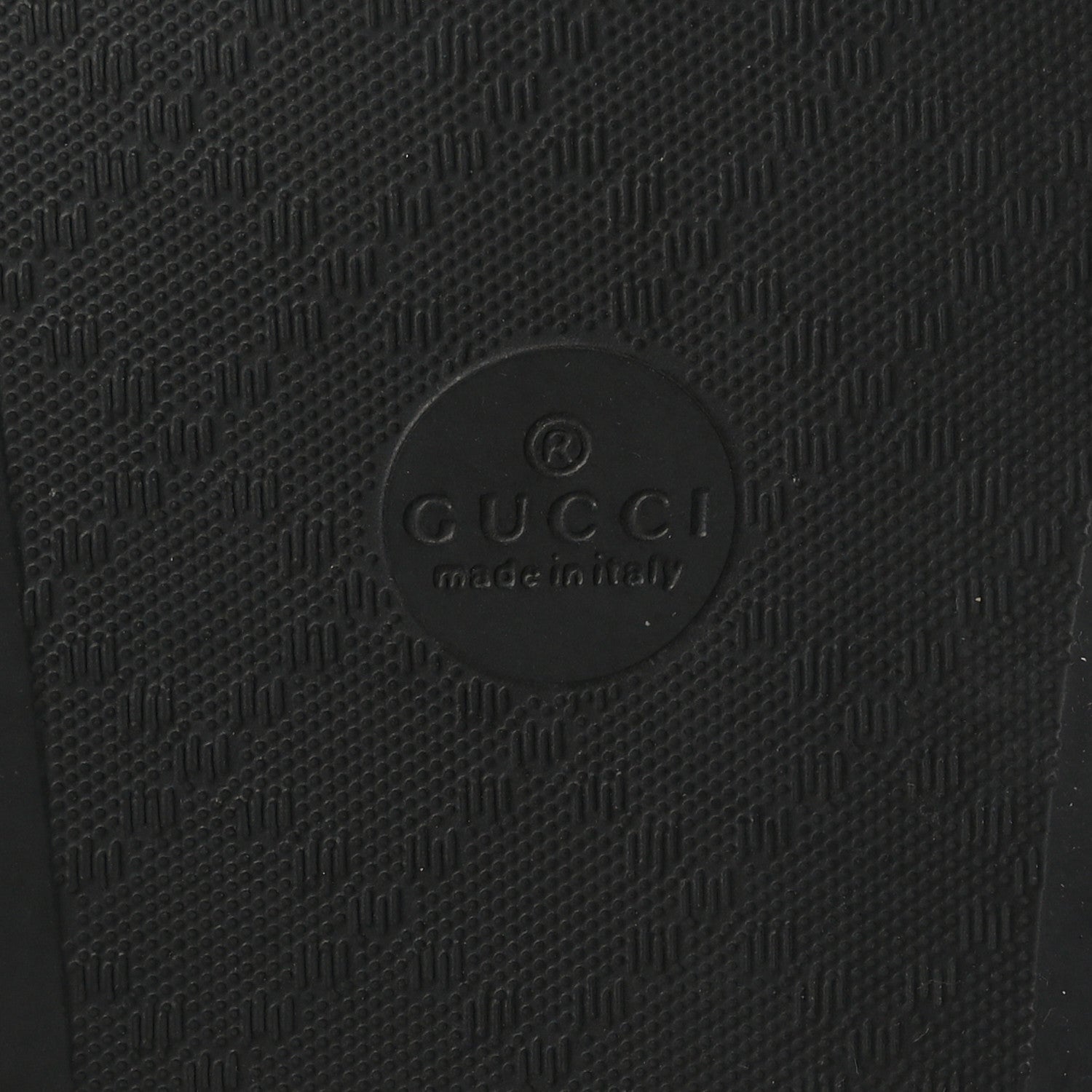 Gucci Rubber GG Monogram Perforated Womens Slide Sandals 38 Black 6 of 6