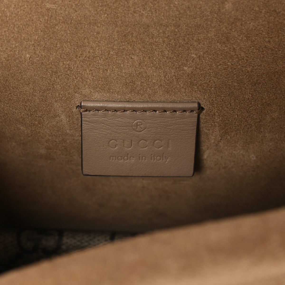 Gucci GG Supreme Monogram Suede Crystal Small Dionysus Shoulder Bag Beige Ebony Taupe 5 of 9