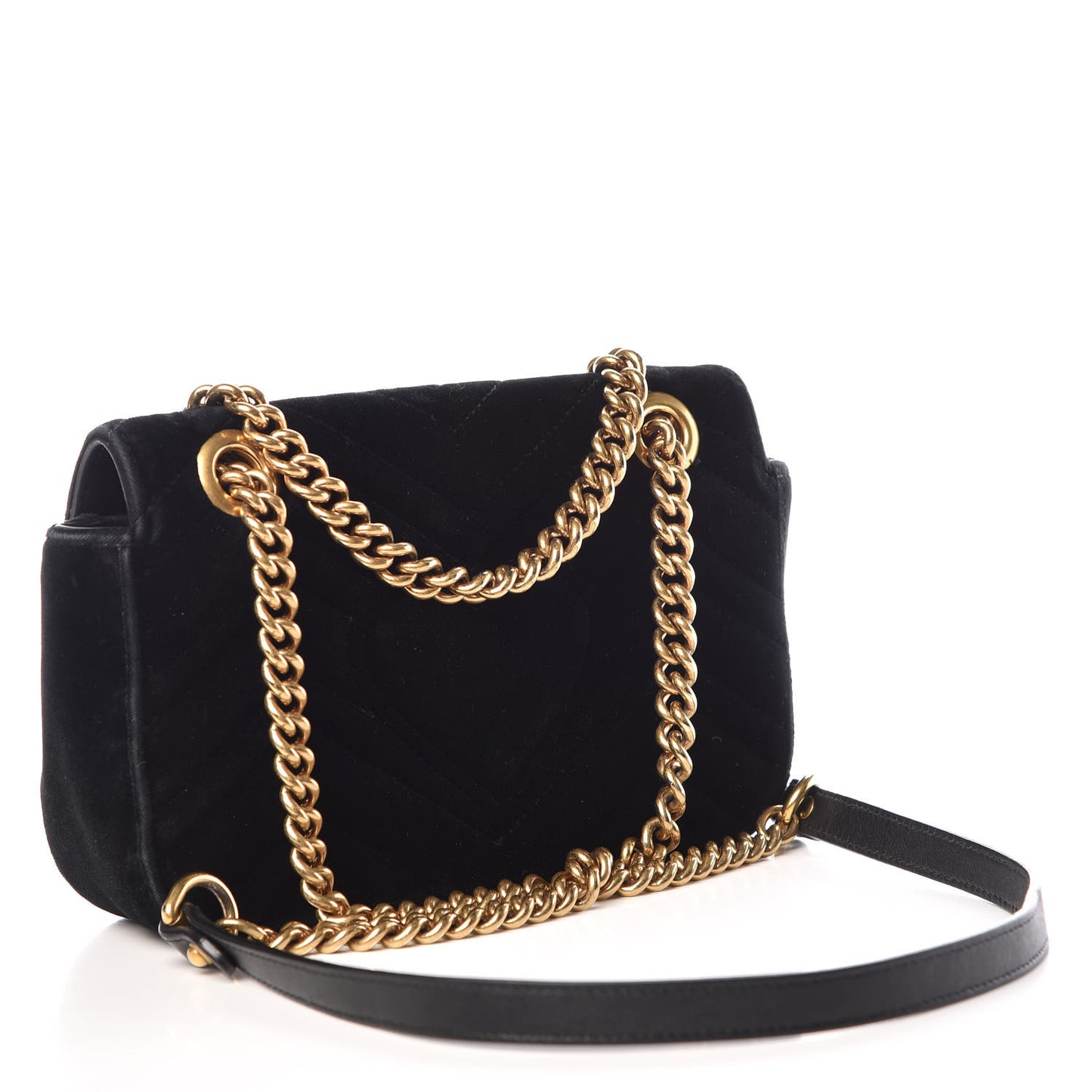 Velvet Matelasse Mini GG Marmont Shoulder Bag Black