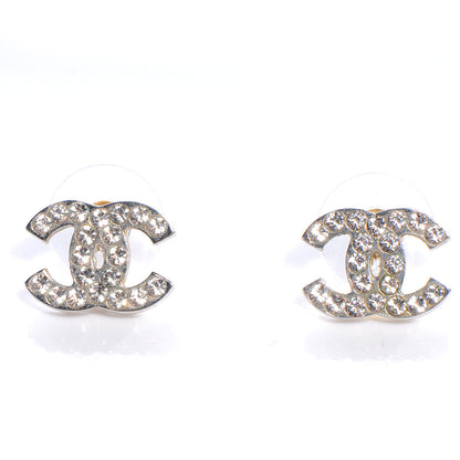Chanel Crystal CC Earrings Silver 1 of 5
