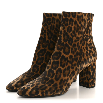 Saint Laurent Suede Lou 75 Ankle Boots 40 Leopard 4 of 9