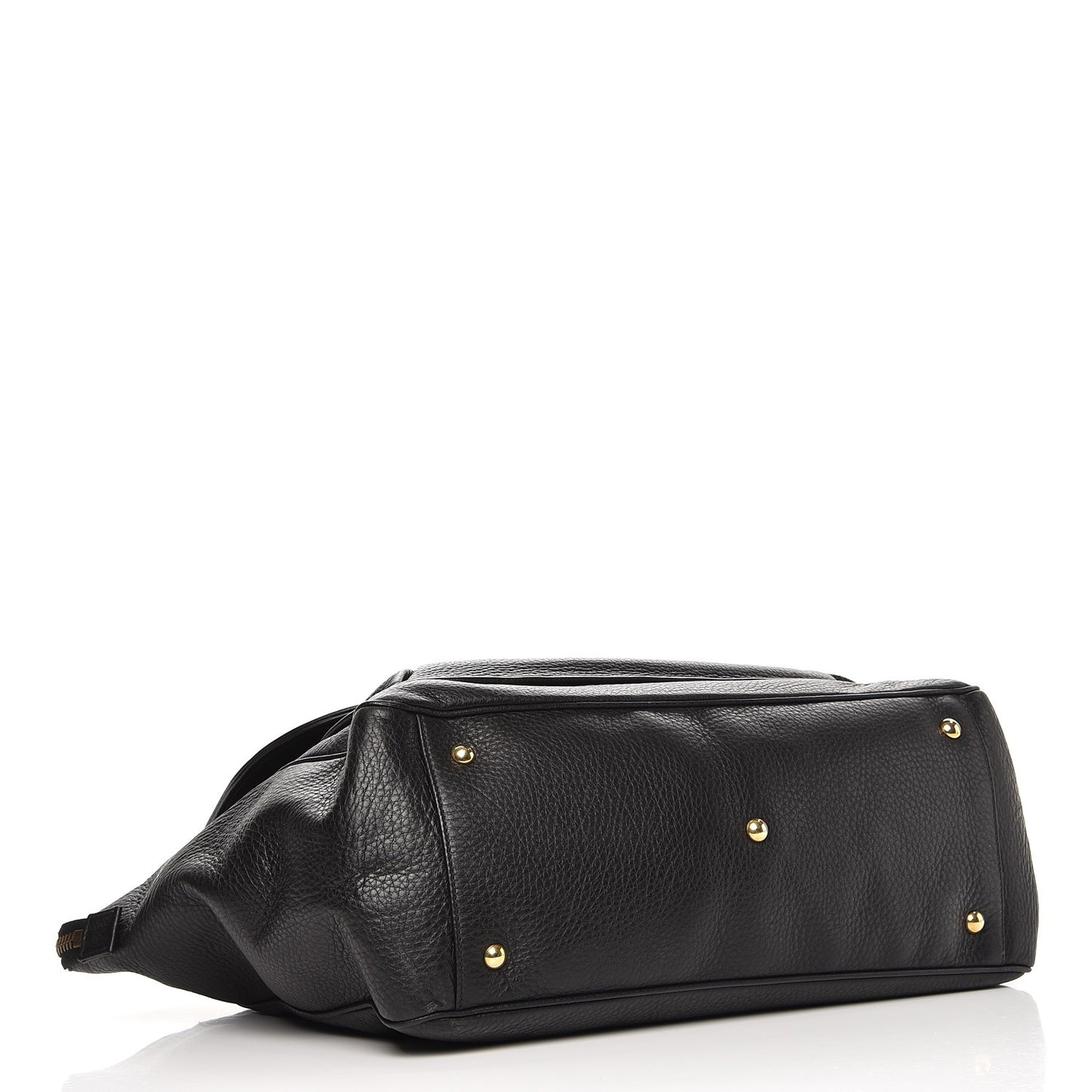 Pebbled Calfskin Medium 1973 Top Handle Satchel Black
