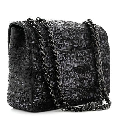 Chanel Sequin Lambskin Medium Moonlight on Water Flap Black 2 of 11