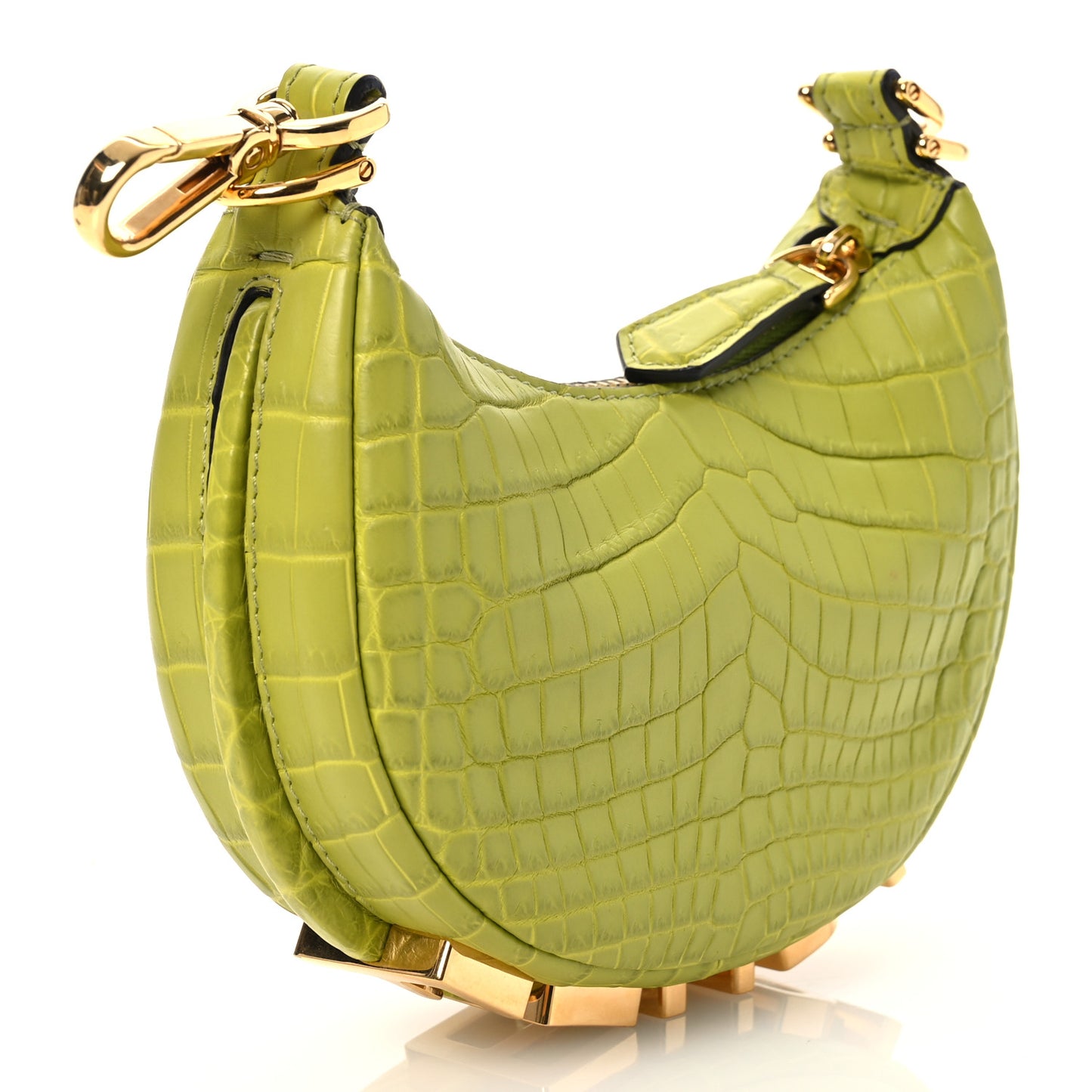 Crocodile Nano Fendigraphy Hobo Charm Wasabi