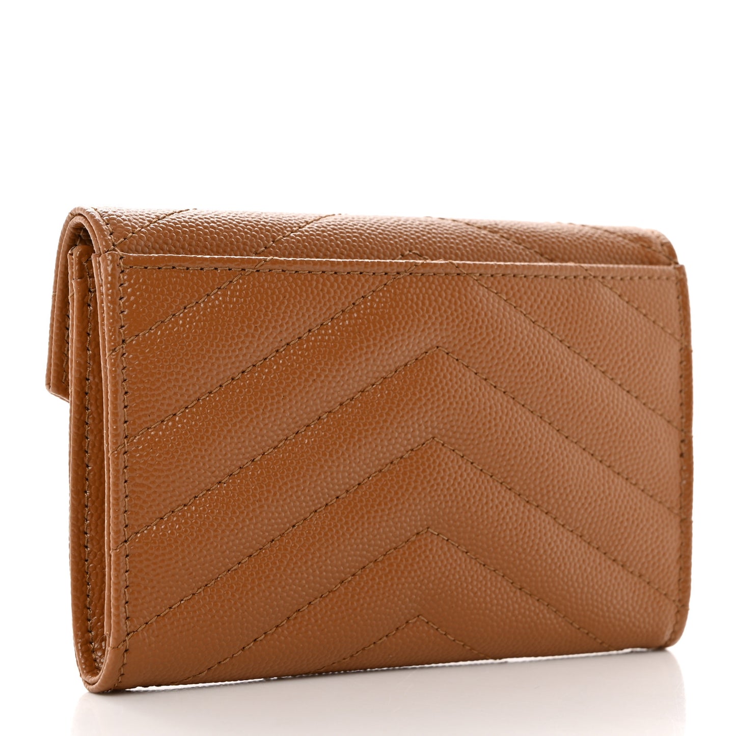 Grain De Poudre Matelasse Chevron Small Monogram Envelope Wallet Natural Dark