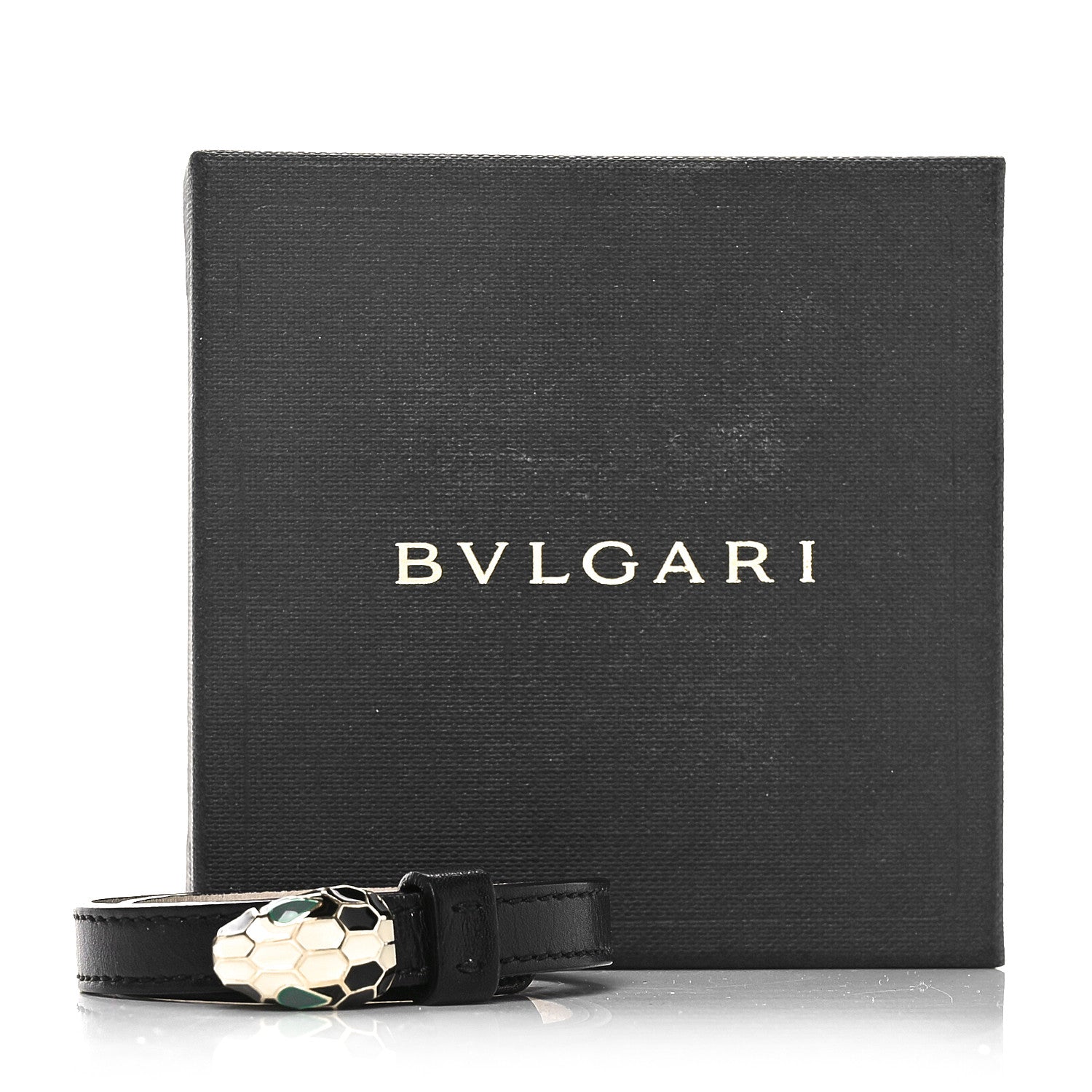 Bulgari Calfskin Serpenti Forever Double Coil Bracelet Black 6 of 6