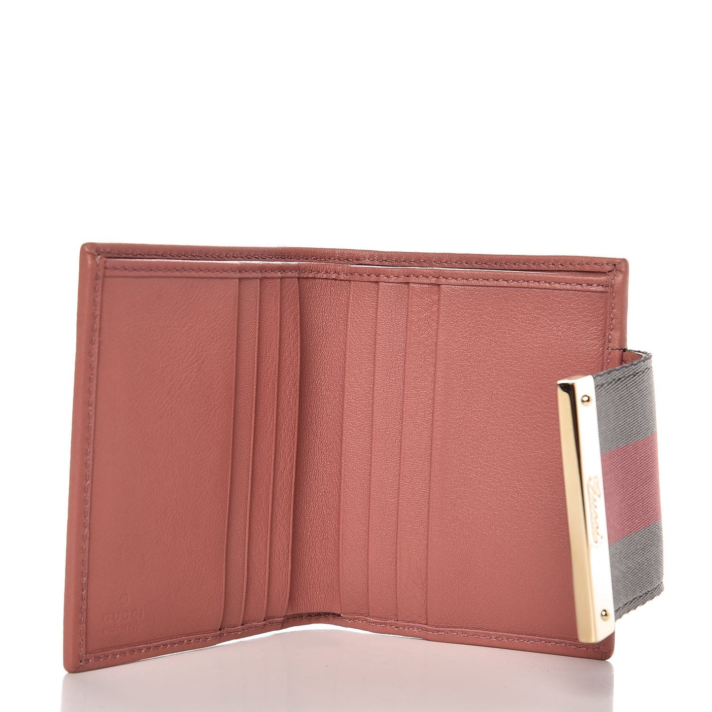 Monogram Web Compact Flap Wallet Pink