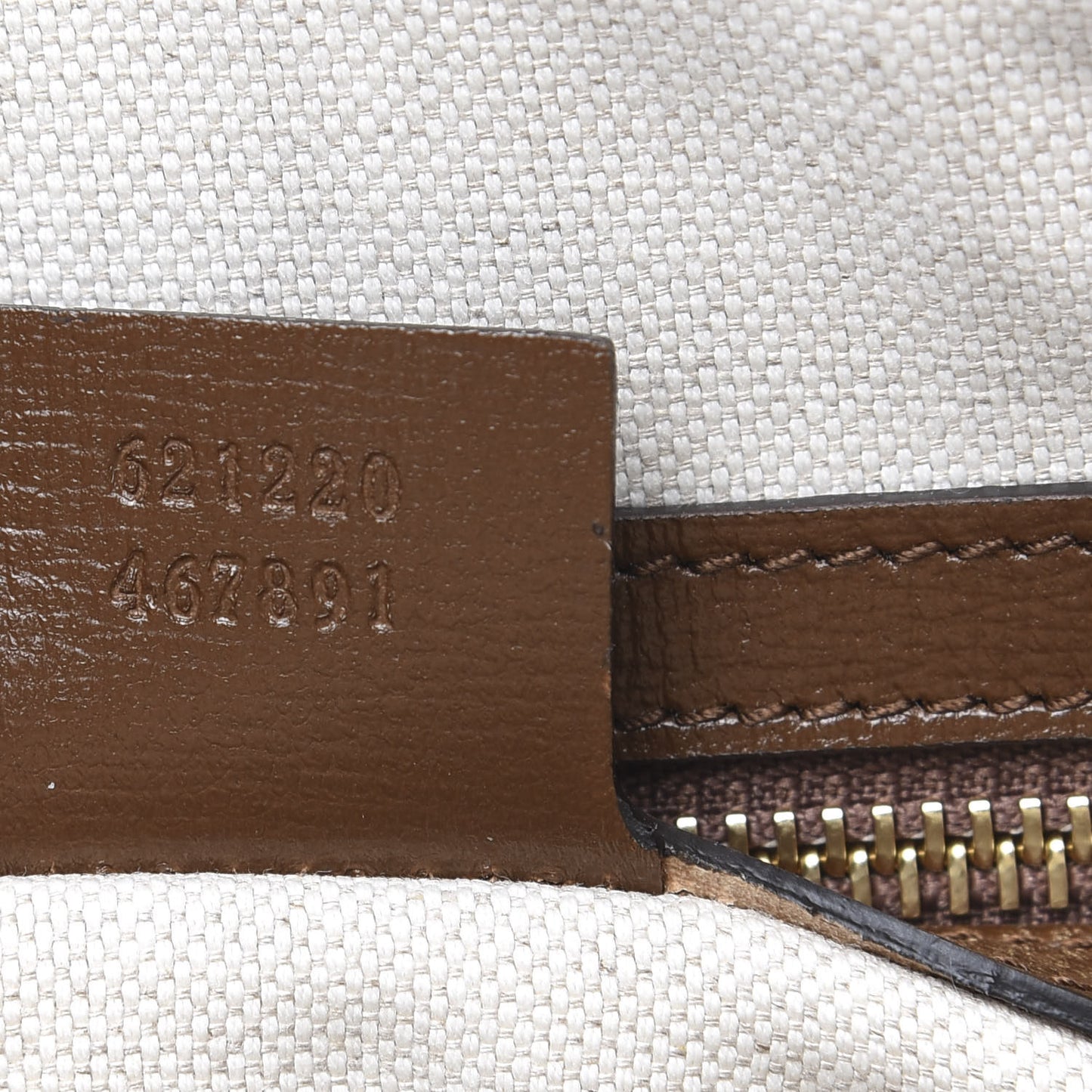 GG Supreme Monogram Azalea Calfskin Small Horsebit 1955 Top Handle Bag Beige Ebony Brown Sugar