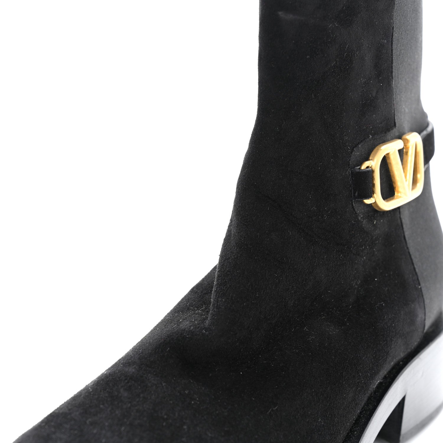 Valentino Garavani Suede VLogo 30mm Ankle Boots 37 Black 11 of 11
