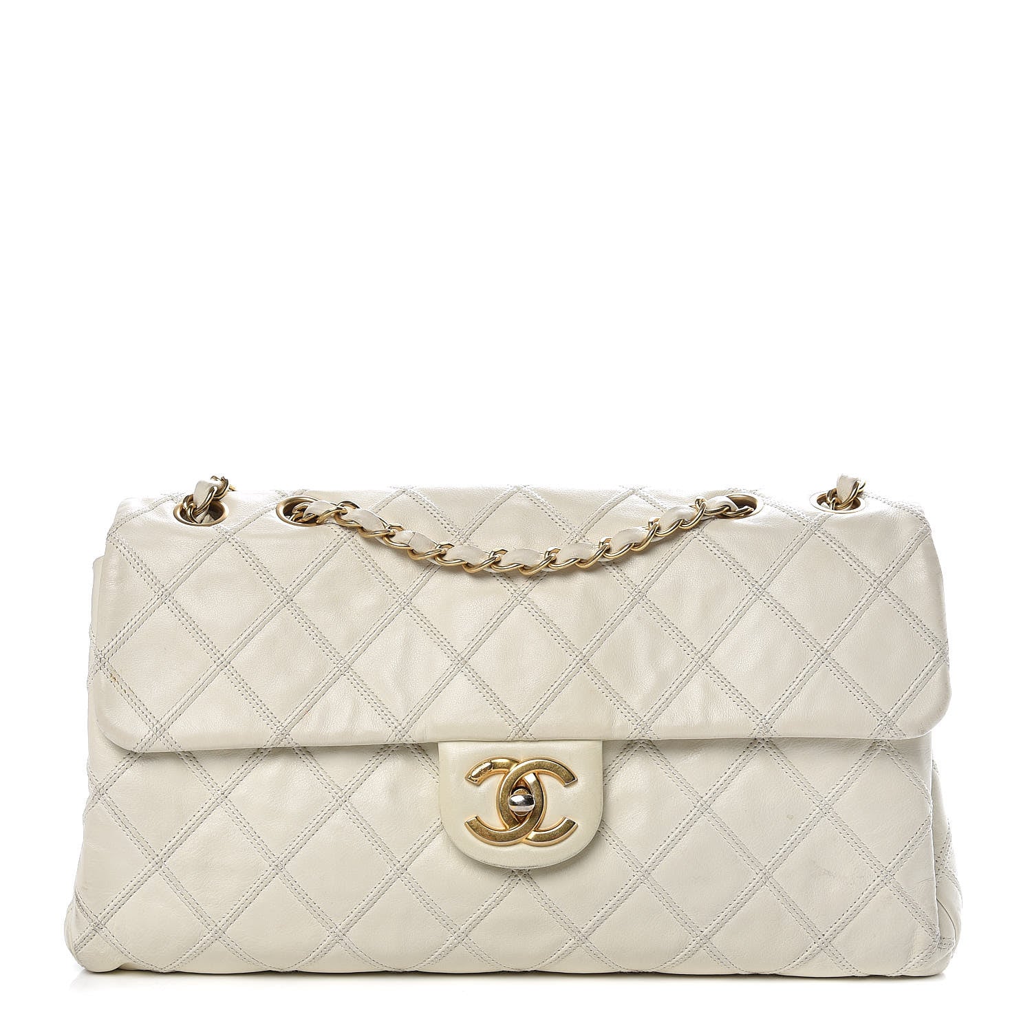 Chanel Calfskin Stitched Thin City Flap White 1 of 18