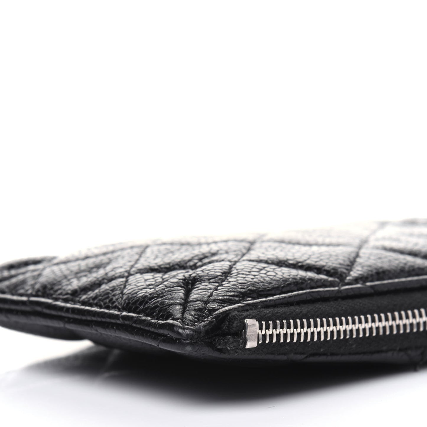 Caviar Quilted Classic Flat Wallet Pouch So Black