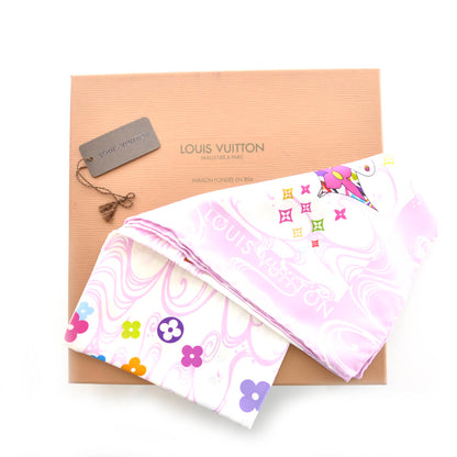 Louis Vuitton Silk Murakami Multicolor Boyfriend Wave Scarf 8 of 8