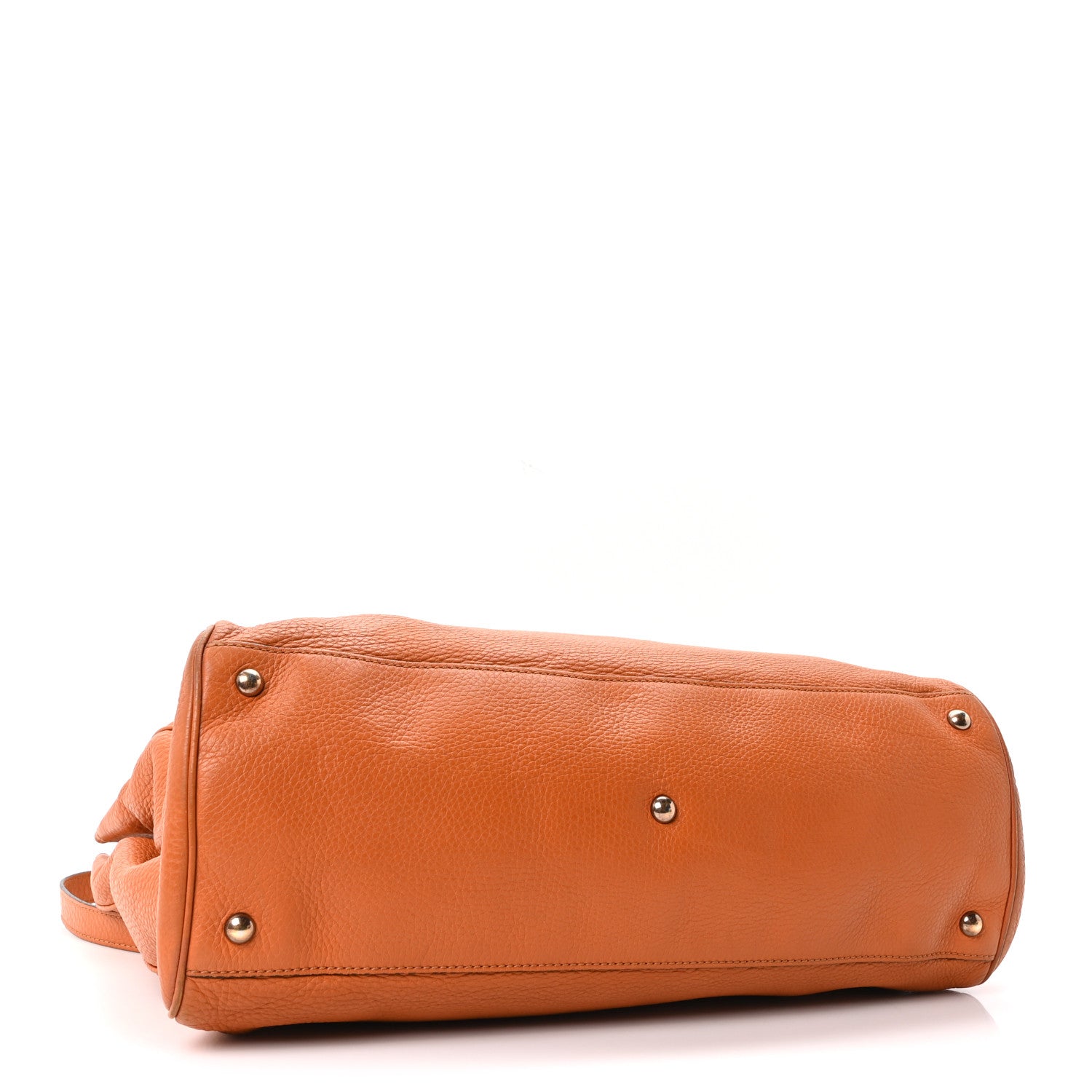 Gucci Cellarius Calfskin Large Bamboo Shopper Tote Orange 4 of 10