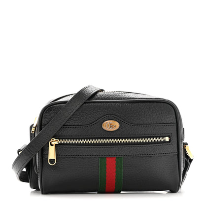 Gucci Calfskin Web Mini Ophidia Shoulder Bag Black 1 of 10