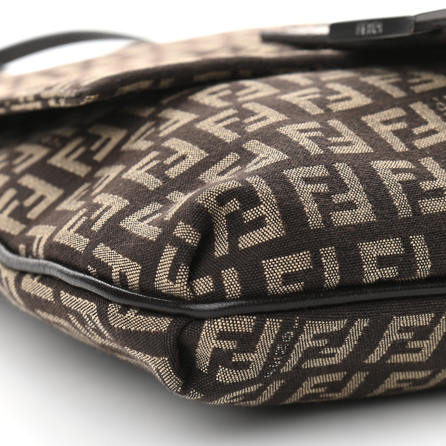 Fendi Zucchino Vitello Tube Messenger Bag Testa di Moro Beige 7 of 9