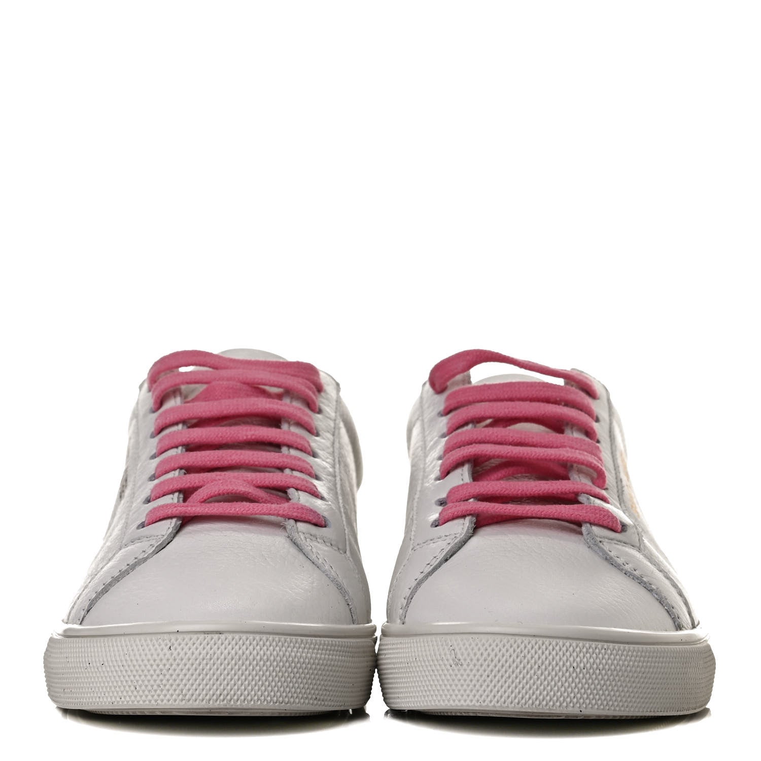Saint Laurent Grained Calfskin Andy Low Top Sneakers 35 White Pink 2 of 14
