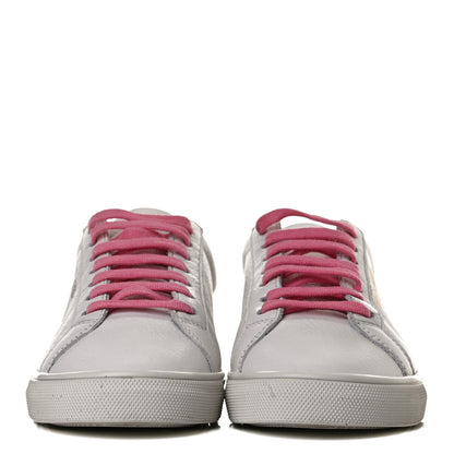Saint Laurent Grained Calfskin Andy Low Top Sneakers 35 White Pink 2 of 14