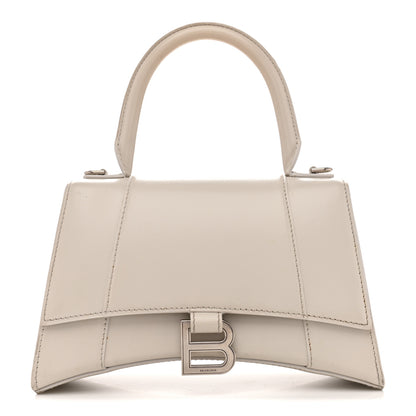 Balenciaga Shiny Box Calfskin Small Hourglass Top Handle Bag Chalky White 1 of 18