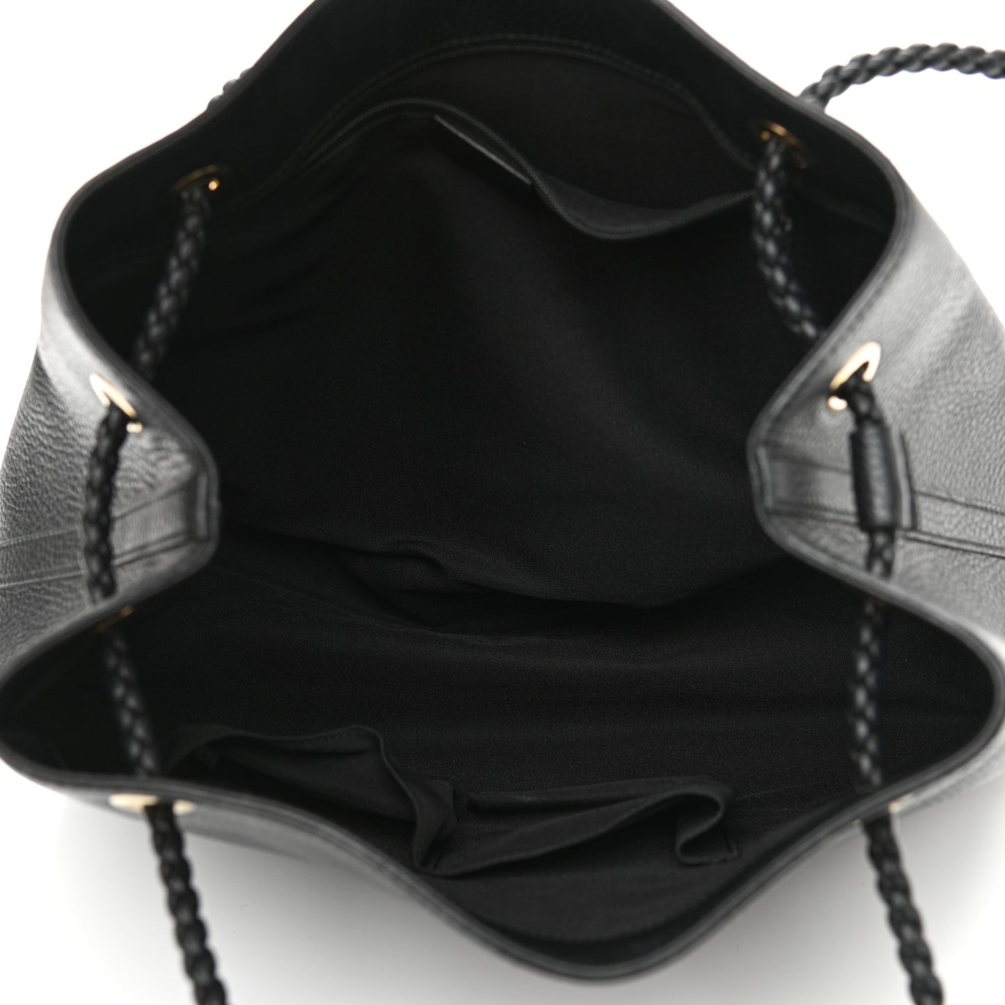 Calfskin Medium Braided Handle Gifford Tote Black