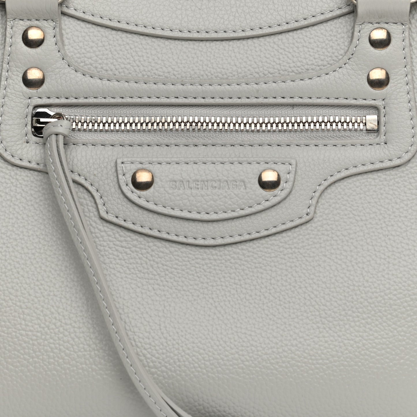 Grained Calfskin Neo Classic Silver Hardware S City Light Grey