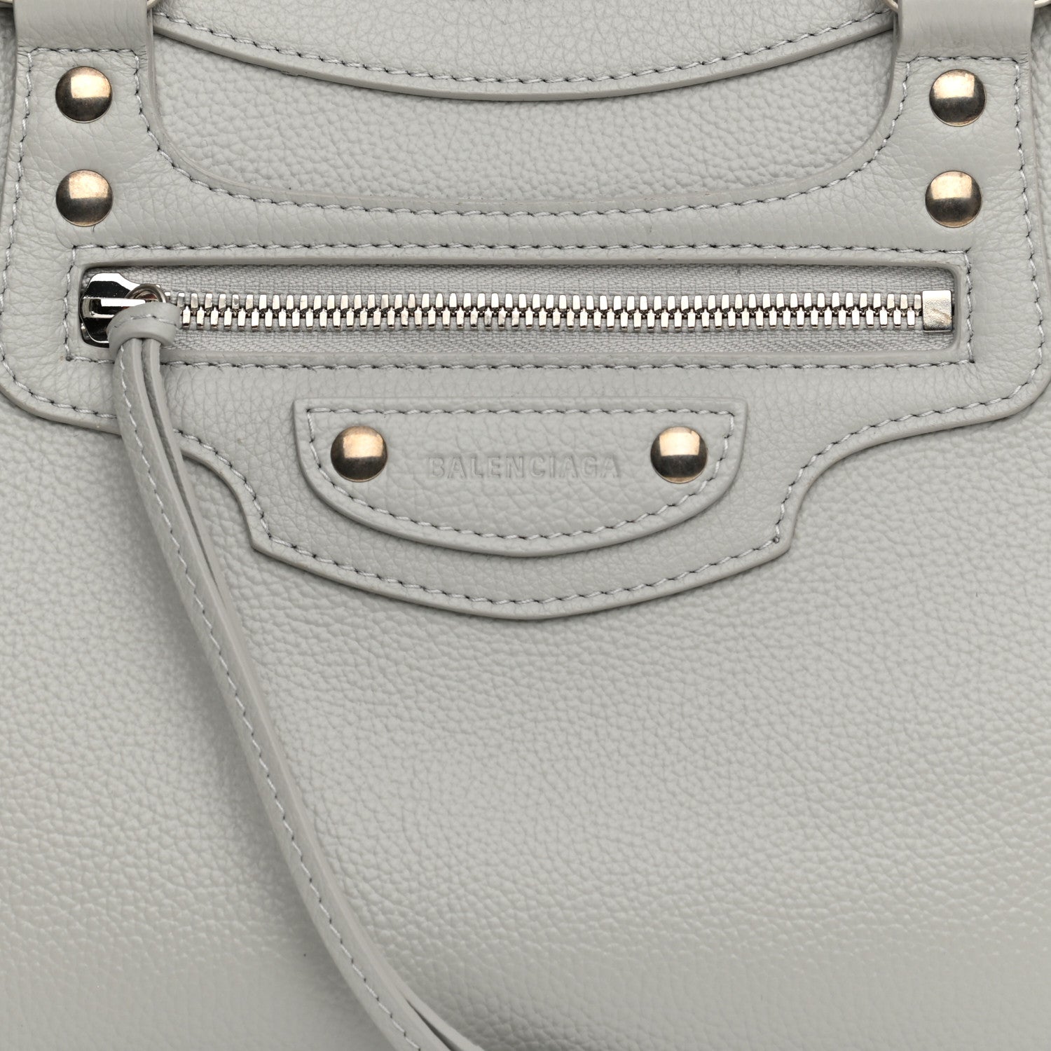 Balenciaga Grained Calfskin Neo Classic Silver Hardware S City Light Grey 8 of 10